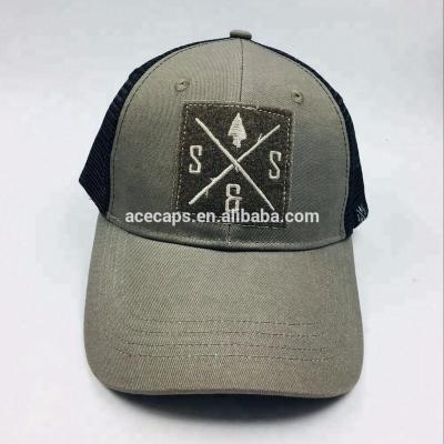 China COMMON Customize Your Own Logo Gray Cotton Twill Baseball Cap With Embroidery Patch for sale