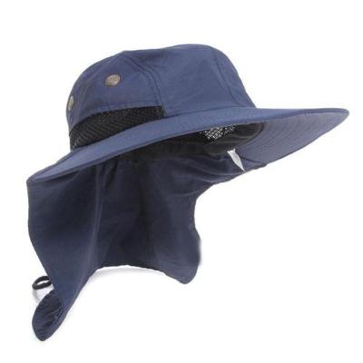 China Character Fishing Outdoor Boonie Hunting Hat Wide Brim Ear Rise Neck Cover Sun Fin Hat for sale