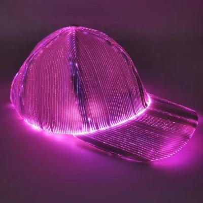 China NEW JOINT Led Party To Show Fiber Optic Cap USB Luminous Hat 7 Colors Rechargeable Carnival Hat for sale