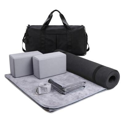 China Yoga Mat Set With Bag Yoga Exercise Supfreedom Fitness Equipment 6pcs Yoga Block Yoga Towel Band for sale