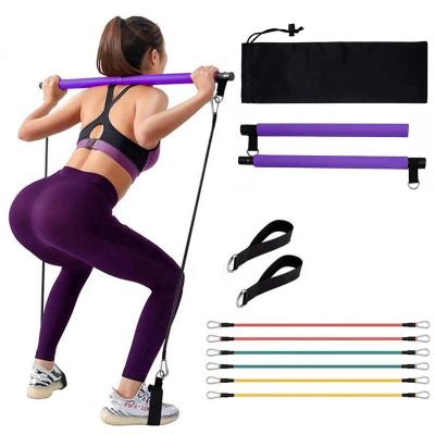 China Amazon Hot Selling Multifunctional Fitness Exercise Stick Pilates Bar Kit With Carrying Bag for sale