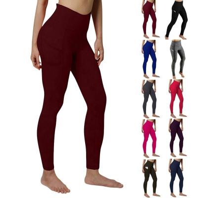 China Breathable Wholesale Women High Waist Fitness Yoga Pants Leggings With Pockets for sale