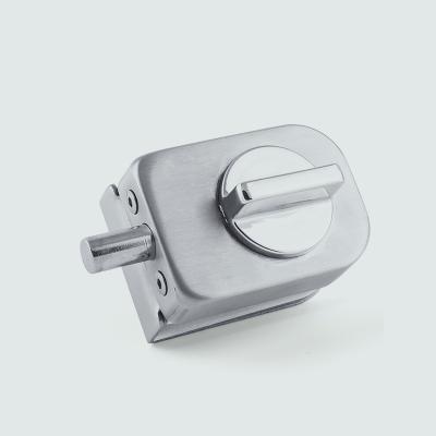 China 304 Stainless Steel Lock Eseye Double Bolt Door Lock Stainless Steel Patch Glass Lock No Hole Frameless Glass Door Lock for sale