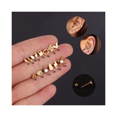 China CLASSIC hot sale factory wholesale price customized fashion unisex pure steel stud earrings for sale