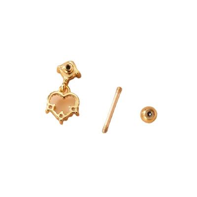 China CLASSIC Factory Directly Sell Thin Love Hollow Heart Ear Bone Pendant Rod Piercing Stud Earrings for sale