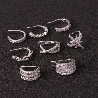 China CLASSIC Micro Zircon Ear Clip Ear Inlaid Bone Cut No U Shaped Cute Earring NO--Punching Ear Hole Clips for sale