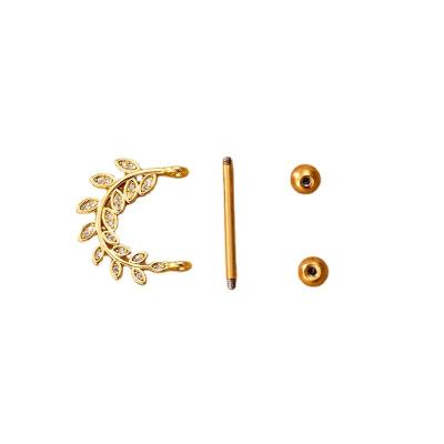 China Factory Brand New Zircon Stainless Steel Nipple Stud Micro Inlaid Nipple Ring Body Piercing Jewelry CLASSIC Brand for sale