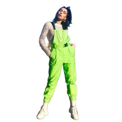 China Fashion QUICK DRY Women Fashion Overalls Women Cargo Coveralls One Piece Overalls Neon Green Color Pants Women Overalls for sale