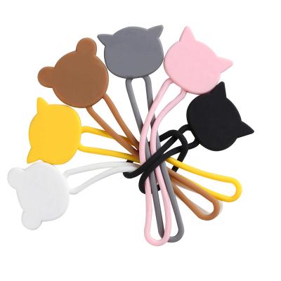 China For Earphone High Quality Silicone Shape Cute Cute Animal Shape Tie Rope Cable Winder for sale