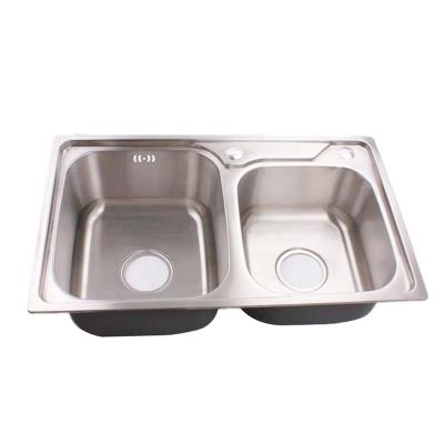 China Without Faucet RTS Stainless Steel Kitchen Sink With Soap Dispenser Bowl Double Basin Wash Hand Home Pool for sale