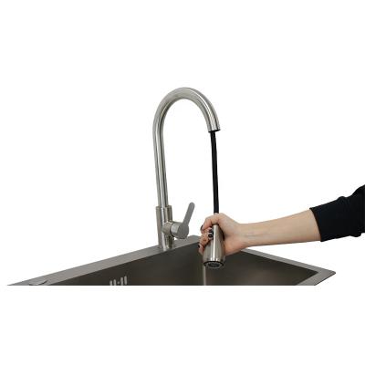 China Pull Out Spray Pull Out Kichen Kitchen Faucets Pull Down Stainless Steel Kitchen Mixer Tap With Shower Bubble Mode for sale