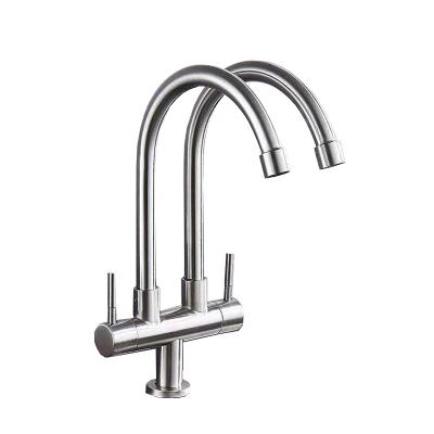 China Metered Faucets Single Mixed Cold Water Faucet Dual Handle Switch Kitchen Faucet Dual Water Tap Kitchen Sinks for sale