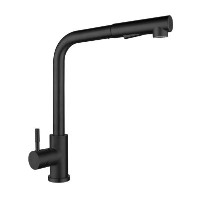 China Pull Out Sink Faucet Shower Faucet Factory Wholesale Single Handle Swivel Black Nano Pull Down Hot And Cold Telescopic Faucet for sale