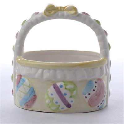 China Can be customized hot sale personalized handmade ceramic easter egg baskets for sale