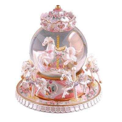 China Can Be Customized Hot Selling Personalized Crystal Ball Snow Globe Handmade Decorative Carousel for sale