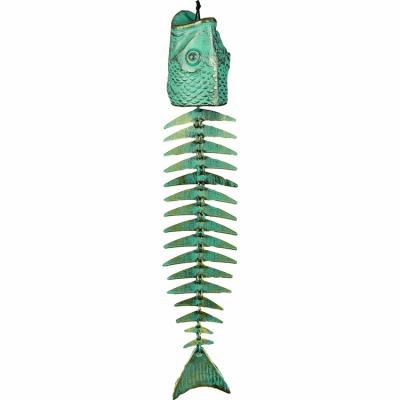 China Europe hot sale customized metal+wood or metal+resin material fish wind chime for sale