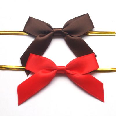 China Good Quality Chocolate Floral Wholesale Ribbon Bows With Wire Tie for sale