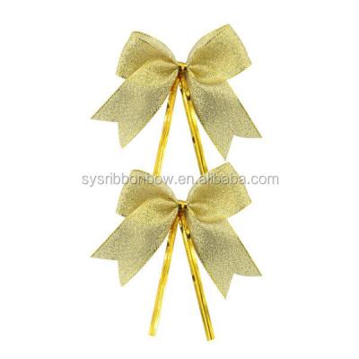 China Floral Candy Bows Ribbon with Gold Twist Tie for sale