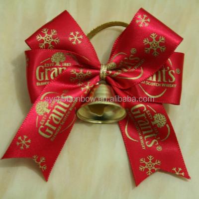 China Contracted Manufacturing Customized Christmas Red Satin Ribbon And Bows for sale