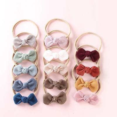 China Wholesale Soft Baby Corduroy Good Quality Nylon Elastic Headband for sale