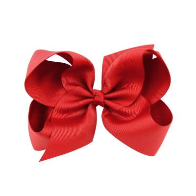 China Oversized Grosgrain Ribbon Netting Classic Grosgrain Hair Bows With Clip for sale