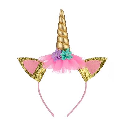 China Soft Wholesale Kids Hair Accessories High Quality Unicorn Headband for sale