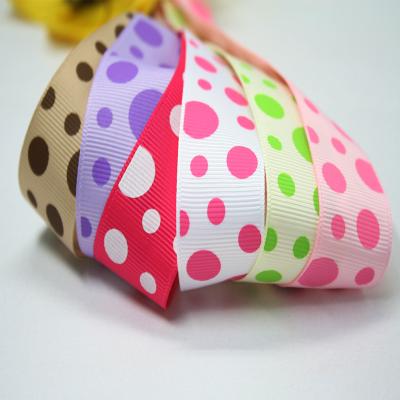 China Factory price 25mm polka dotted grosgrain ribbon for sale