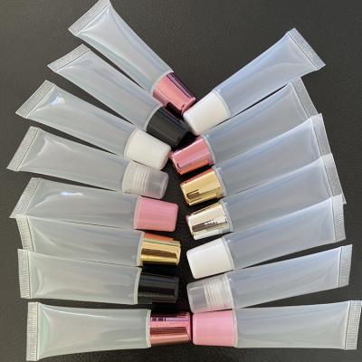 China Low MOQ 8ml 10ml 15ml 20ml in stock clear plastic tube lip gloss tube lip protector tube for sale