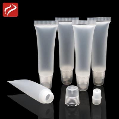 China Cosmetic Custom 19mm Diameter Lip Gloss Packaging Screw Cover Around PE Lip Gloss Cosmetic Tube for sale