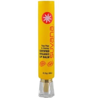 China Empty Cosmetic Round 25g Lip Balm Tube With Unique Design Refillable PE Plastic Tube for sale