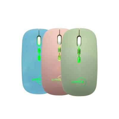 China Can Be New Mini Wireless Mouse Silent Mute Slim Ultra-thin Silent Rechargeable Lights Computer Led Colorful Mouse for sale