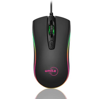 China Soft Touch Feeling Outdoor Computer Mouse with Colorful RGB Backlit, 1600 DPI Levels Ergonomic Optical USB Wired Mouse Support PC Laptop, Desk, Notebook for sale