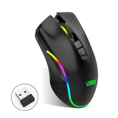 China Rechargeable Lithium Battery 2.4Ghz RGB Colorful Optical Gaming Umila Wireless Mouse for sale