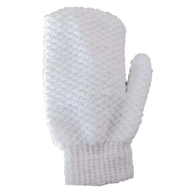 China Workmanship Bath Scrubber Shower Jacquard Bath Cleaning Nylon Gloves Exfoliating Hands Haling Gloves Mitt Fingerless Bath Gloves for sale