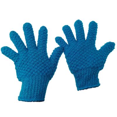 China Scrubber Cleaning Shower Scrubbing Dead Skin Bath Gloves Nylon Jacquard Weave Exfoliating Gloves for sale