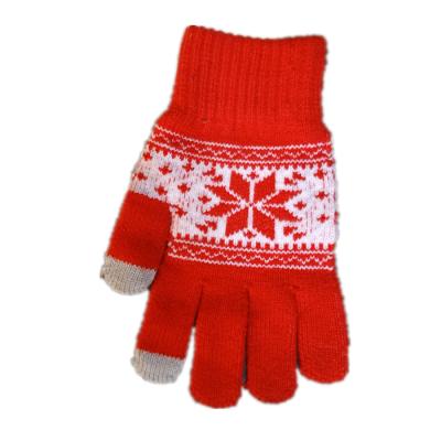 China Comfortable+ Soft+warm+breathable Multi Color Jacquard Weave Acrylic Knitted Touch Screen Winter Promotional Gloves for sale