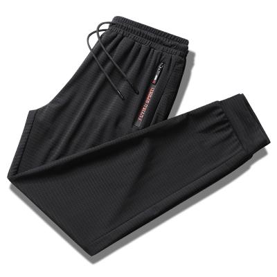 China Men's Summer Cool Breathable Mesh Plus Size 9XL Ice Stacked Sweatpants Men's Elastic Waist Sports Long Pants Wholesale for sale