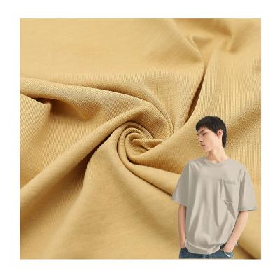 China Breathable Double 32s 220gsm Yarn High Quality Factory Price 100% Cotton Knitting Tank Top Oversized Fabric For T-shirt for sale