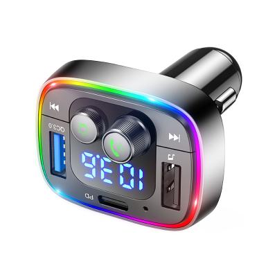 China Factory Supply Car FM Transmitter Handfree Stereo Call And Dual Usb Car MP3 Charging Radio With LED for sale