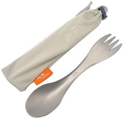 China Eco-friendly Lightweight Spoon Reusable Titanium Camping Spork Ultra Light Fork For Travel for sale