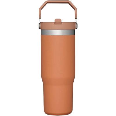 China Straw Leakproof Flip Hot Sale 30oz Stainless Steel Tumbler With Straw And Vacuum Insulated Water Bottle for sale