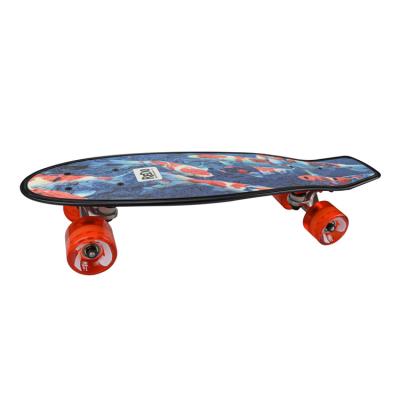 China Toy Fish Plastic Mini Skate Board Baby Kids Children OEM Print Kick Tail Cruiser Single Skateboard Mind Rocker Kick Tail Skateboard for sale