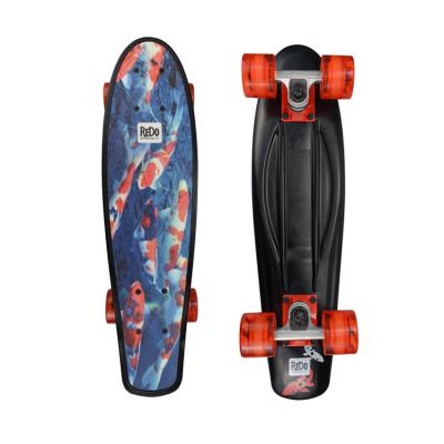 China Custom Baby Toy Fish Mini Plastic Skateboard Children Kids Printing Child With Single Kick Tail Rocker Skate Cruiser Board for sale