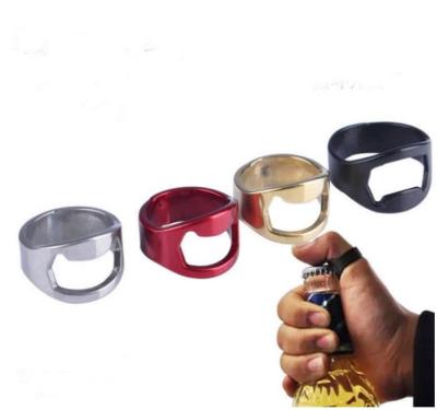 China Portable Finger Ring Bottle Opener Colorful Stainless Steel Beer Bar Tool Stored Favors for sale