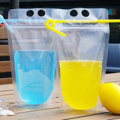 China 500ml Safety Beverage Packaging Bag Transparent Self-sealed Plastic Pouch For Beverage Juice Milk Coffee for sale