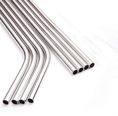 China 6*215MM Stainless Steel Drinking Straws Metal Stocked Straw For Party Wedding Bar Factory Barware for sale