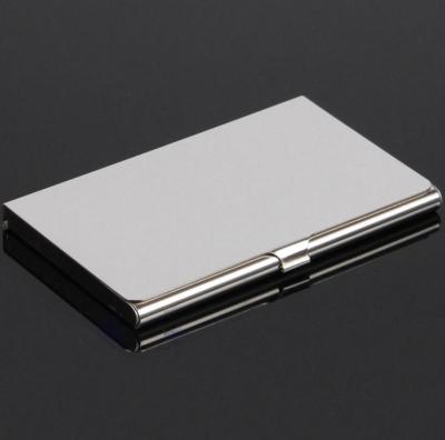 China Fashion Pocket Business Name Credit ID Card Holder Metal Aluminum Box Cover Case Silver Wholesale for sale