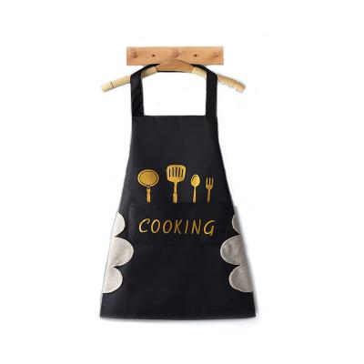 China Cleaning New Design Linen Polyester  Protective Kitchen Cleaning Cooking Apron With Customized Logo Printing For Men Women for sale