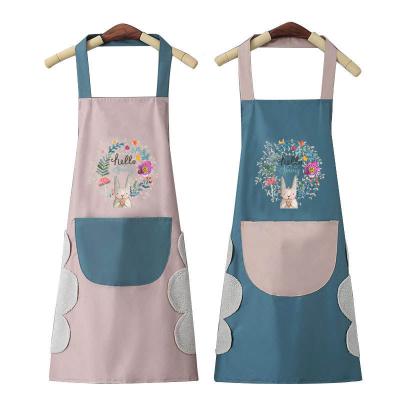 China Cleaning New Design Coral Velvet Apron Women's Kitchen Waterproof And Oil Proof Apron Fashion Korean Version Of Couple Smock for sale