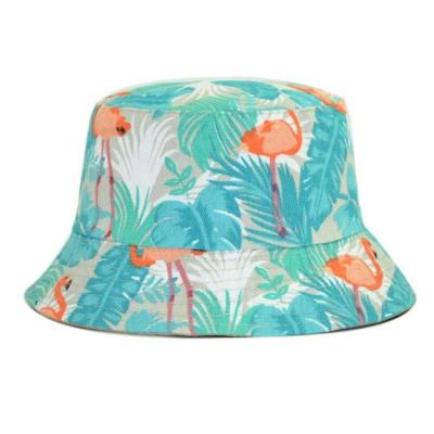 China Wholesale Casual Flamingo Bucket Hat Reversible Sun Protection Sun Protection Women Fashion Panama Hat for sale